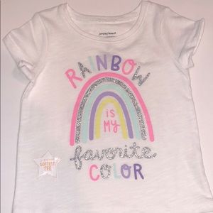 Girls jumping beans t-shirt with rainbow